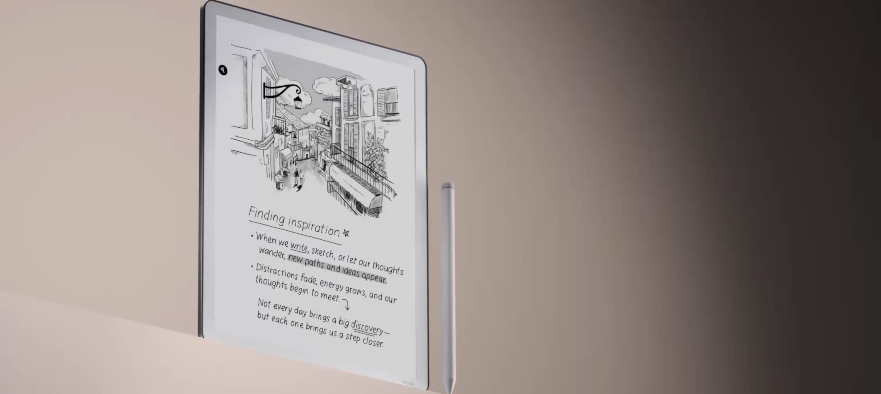 Kindle Scribe з кольоровою ілюстрацією на екрані